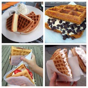 Waffles con Helado